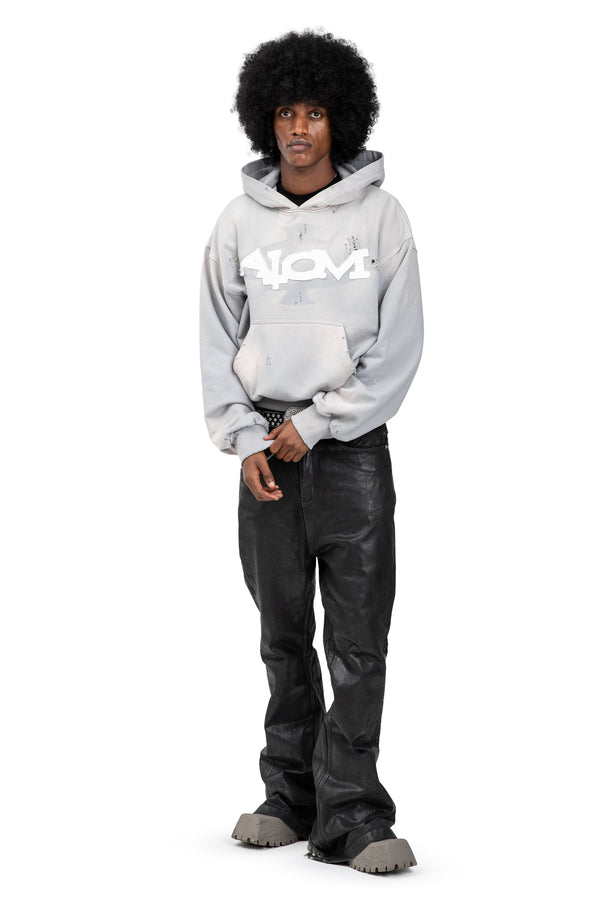 Hoodie Trashed & Crushed Hellblau