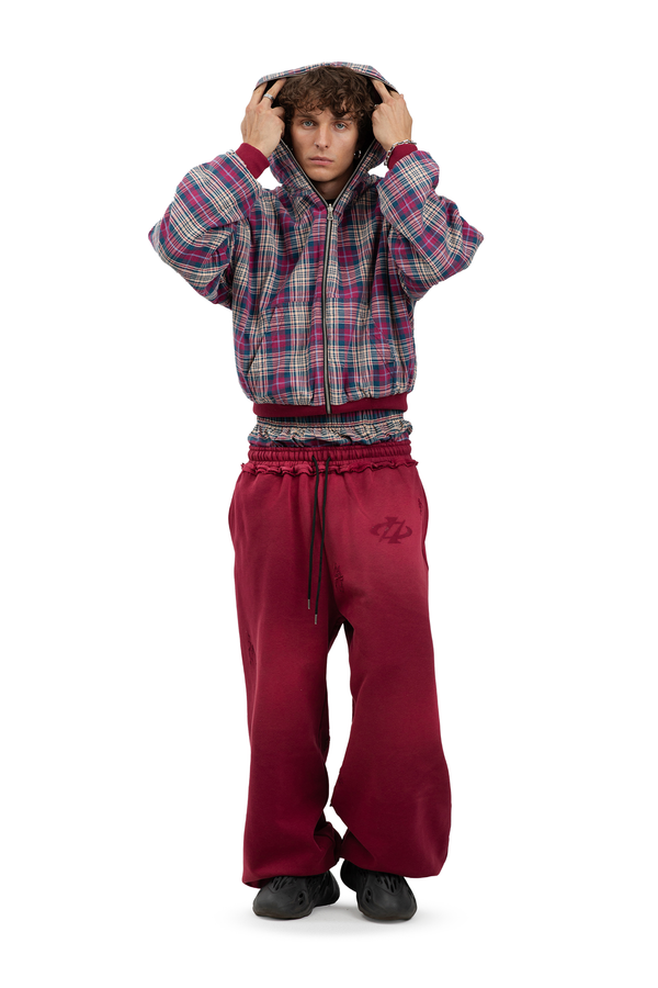 Komplettset: Wendbare Bluse und Hose Trashed & Crushed Bordeaux