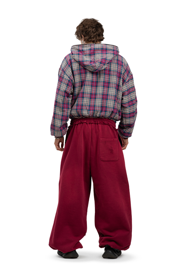 Komplettset: Wendbare Bluse und Hose Trashed & Crushed Bordeaux