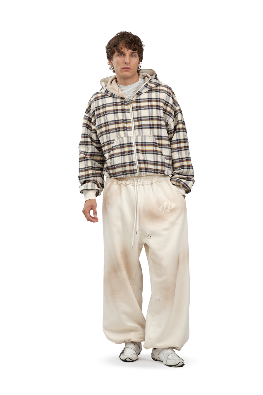 Komplettset: Wendbare Bluse und Hose Trashed & Crushed Bordeaux