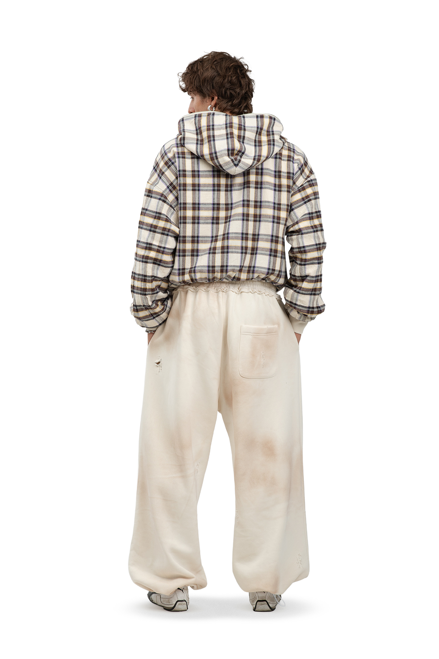 Komplettset: Wendbare Bluse und Hose Trashed & Crushed Bordeaux