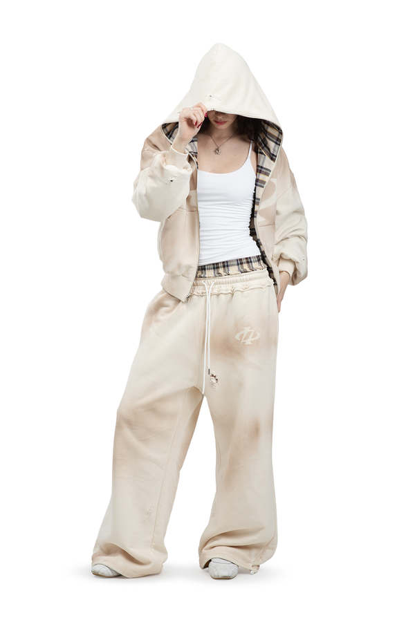 Komplettset: Wendbare Bluse und Hose Trashed & Crushed Bordeaux