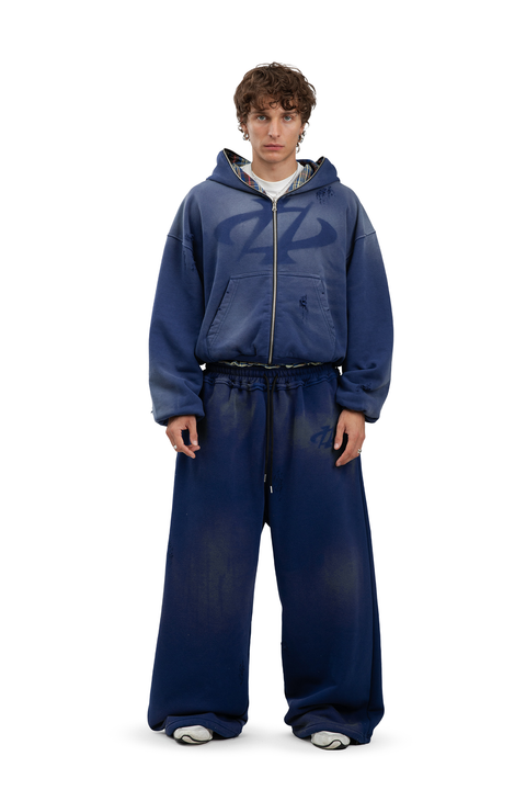 Komplettset: Wendbare Bluse und Hose Trashed & Crushed Bordeaux