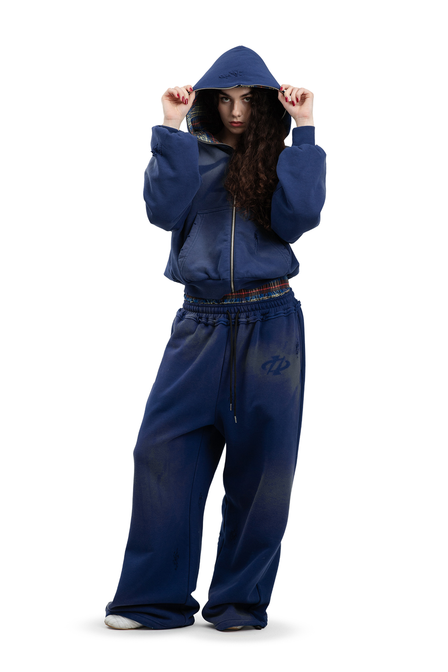Komplettset: Wendbare Bluse und Hose Trashed & Crushed Bordeaux