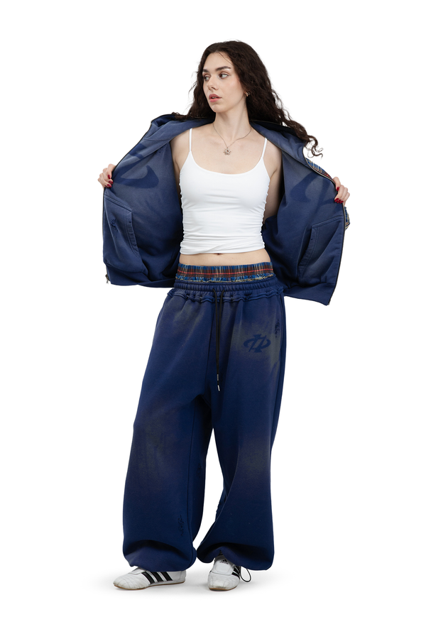 Komplettset: Wendbare Bluse und Hose Trashed & Crushed Bordeaux