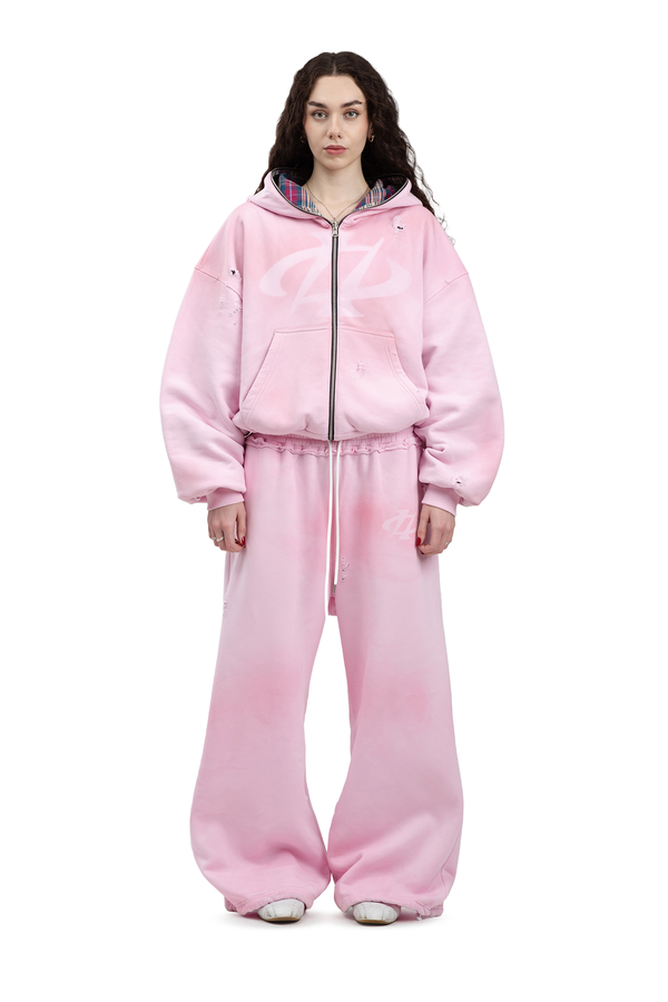 Komplettset: Wendbare Bluse und Hose Trashed & Crushed Bordeaux