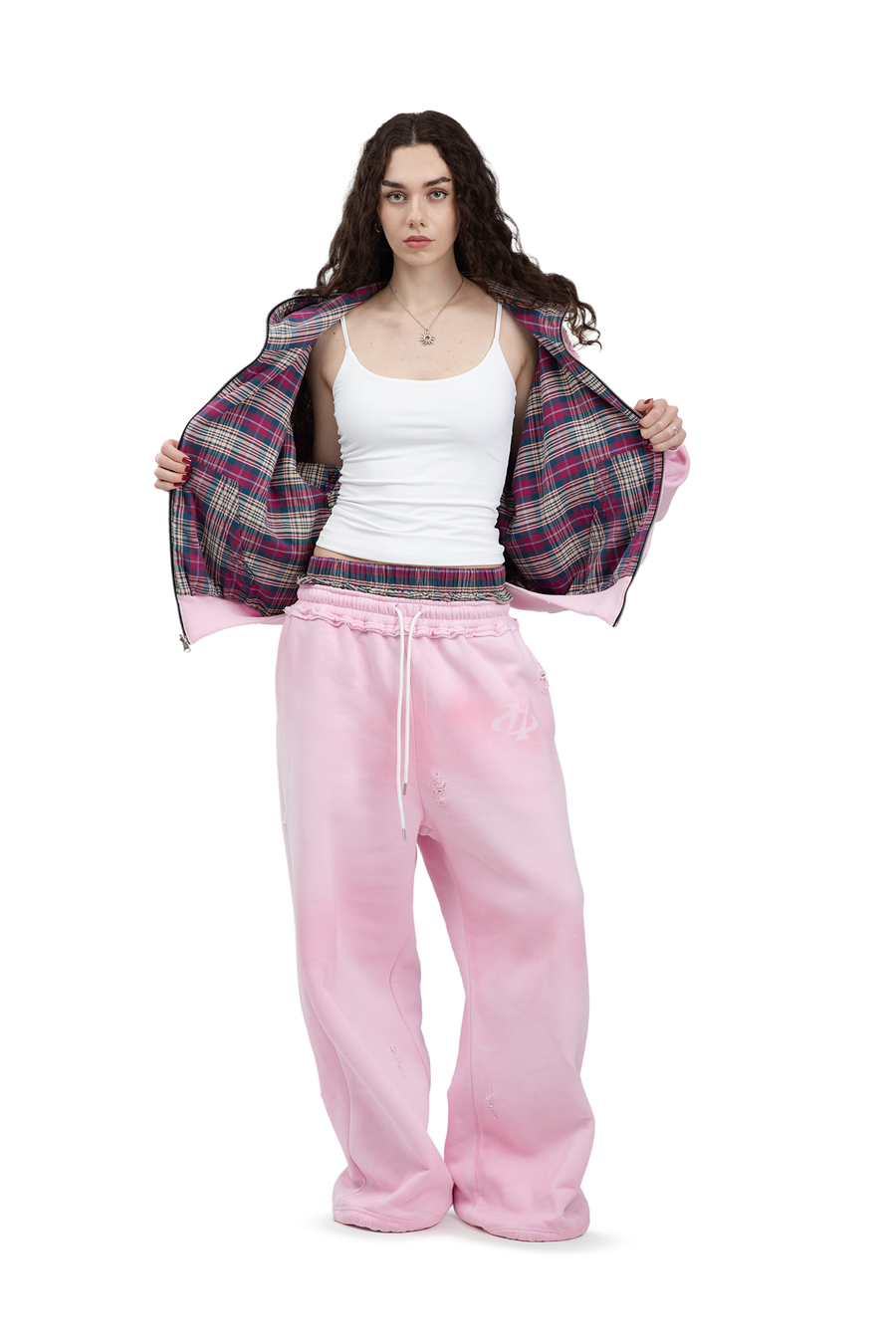 Komplettset: Wendbare Bluse und Hose Trashed & Crushed Bordeaux