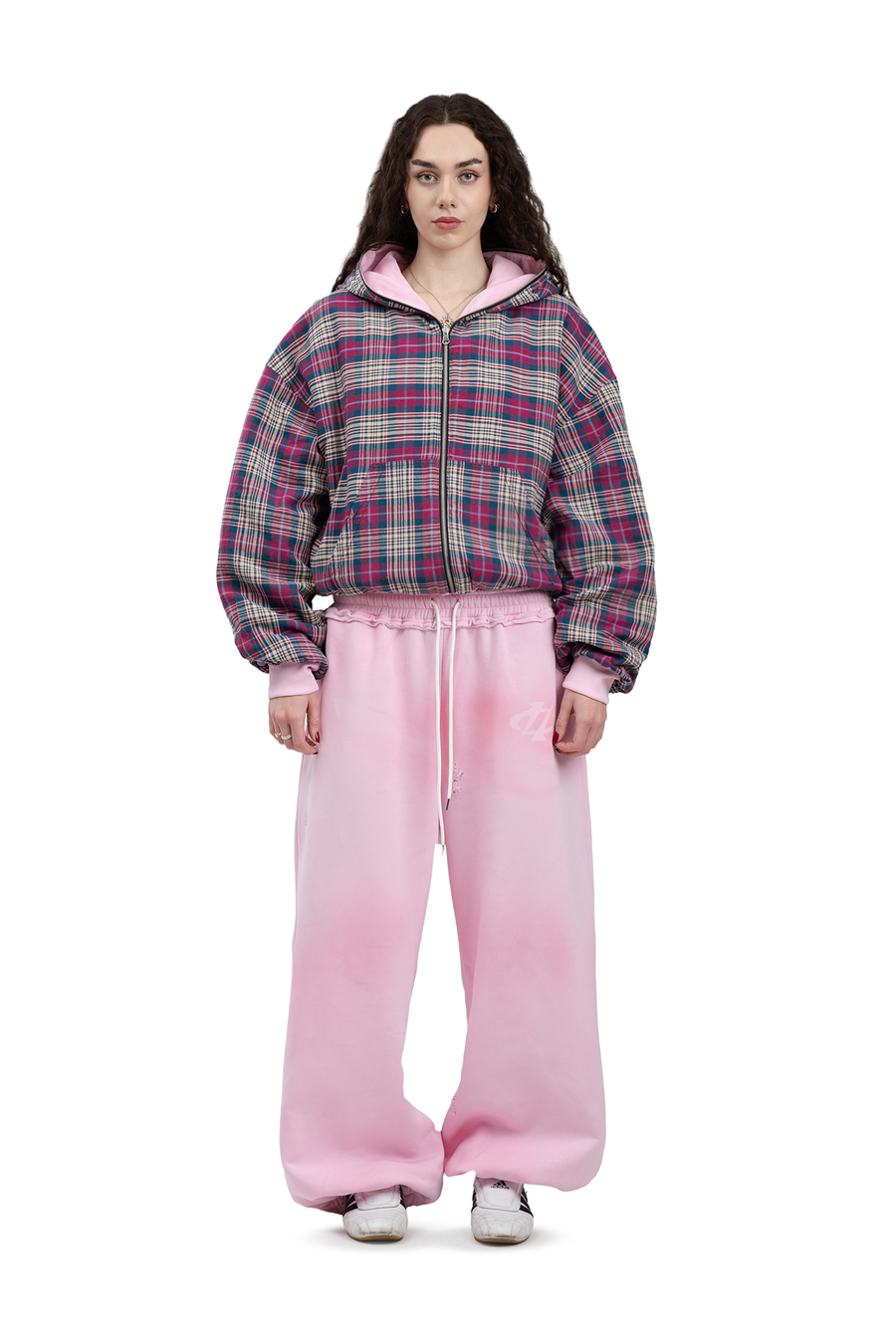 Komplettset: Wendbare Bluse und Hose Trashed & Crushed Bordeaux