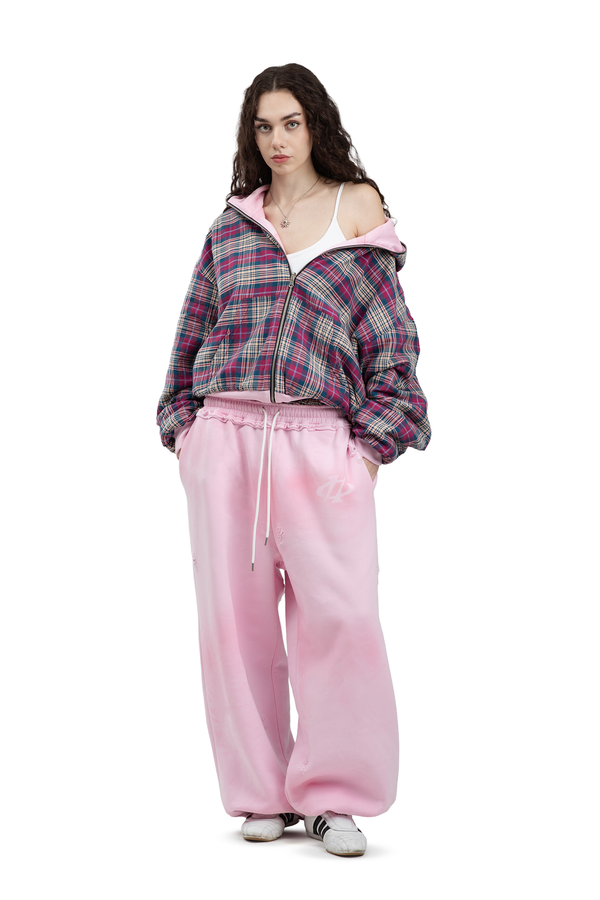 Komplettset: Wendbare Bluse und Hose Trashed & Crushed Bordeaux