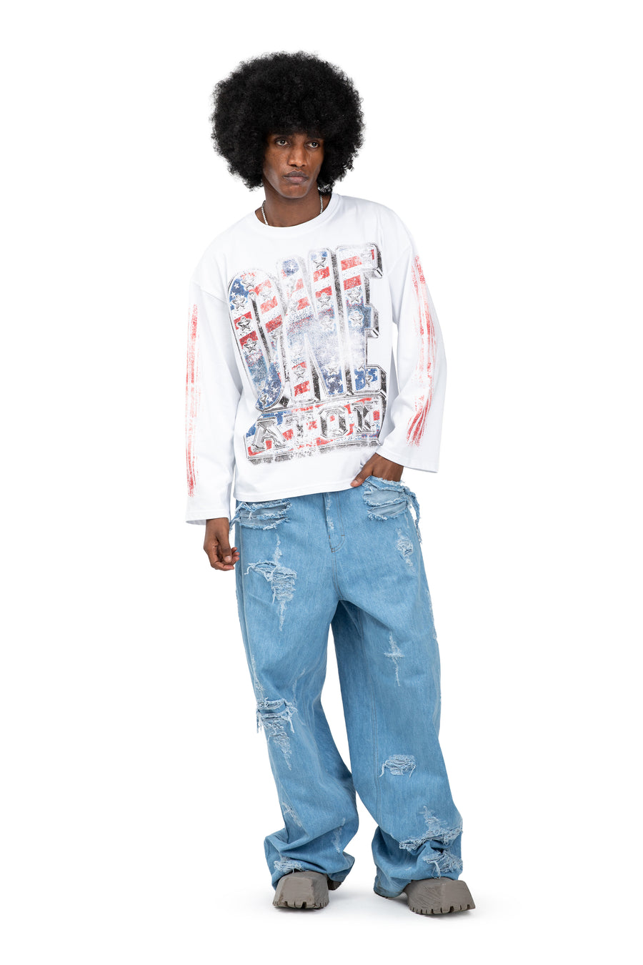 WHITE ONE ATOM LONGSLEEVE