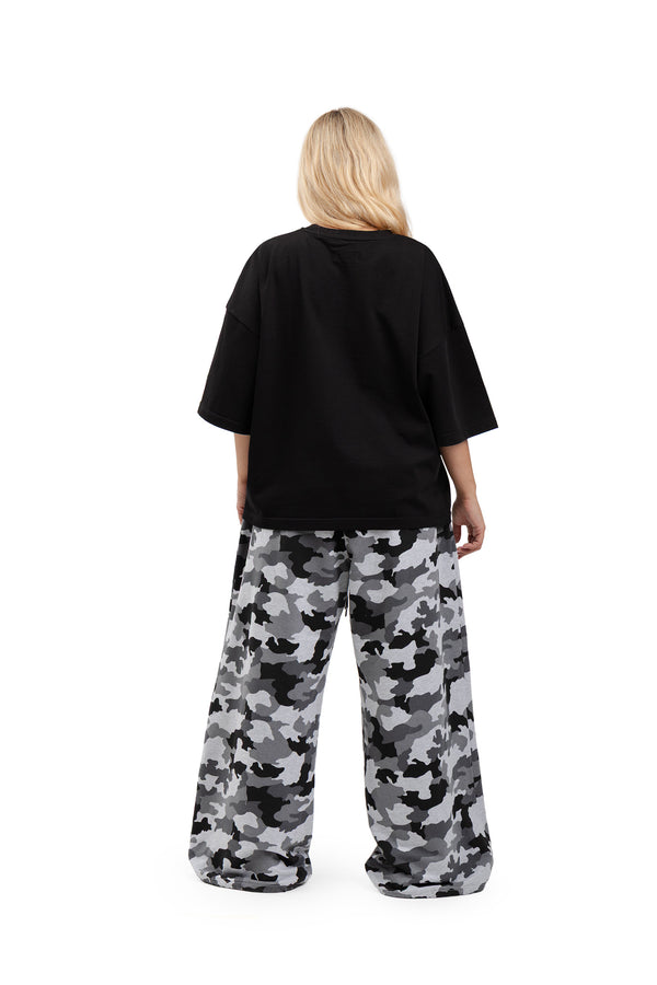 Koszulka Boxy Cropped "HAND" Black