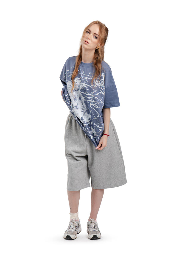 Koszulka Boxy "Horse One" Denim