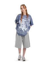 Koszulka Boxy "Horse One" Denim