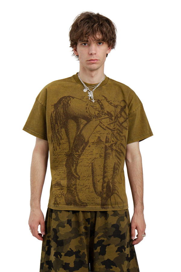 Koszulka "Legs" Khaki Washed