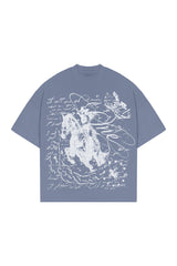 Koszulka Boxy "Horse One" Denim