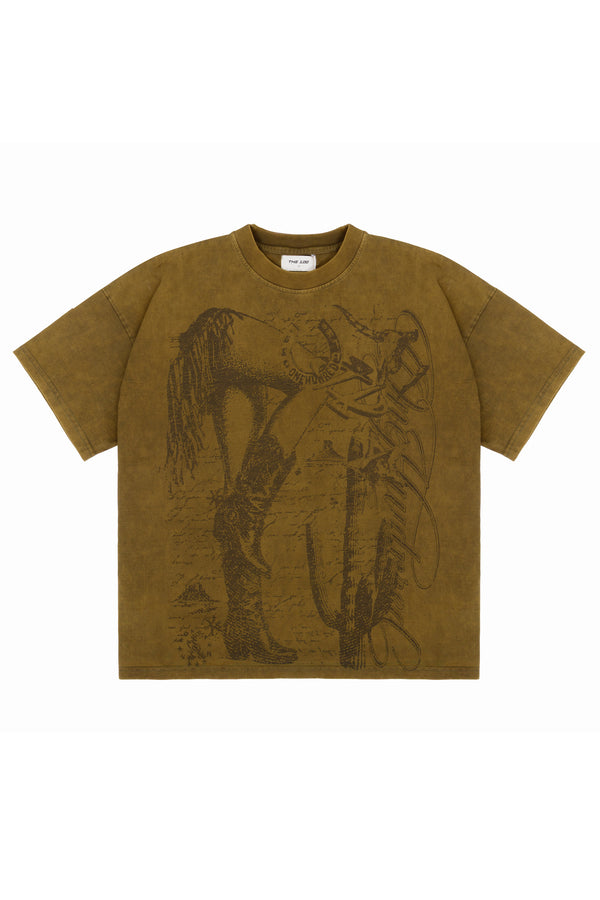 Koszulka "Legs" Khaki Washed