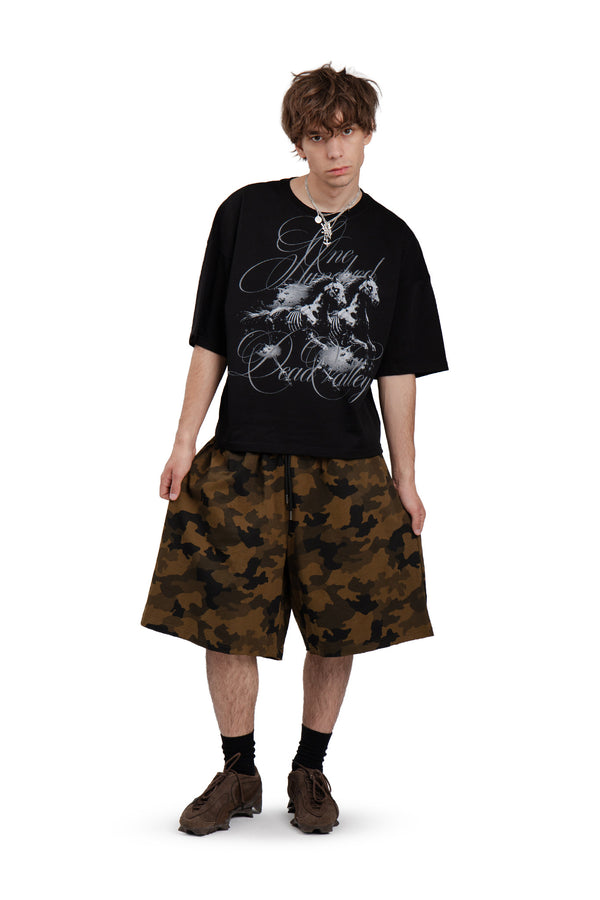 Koszulka Boxy Cropped "Dead Valley" Black