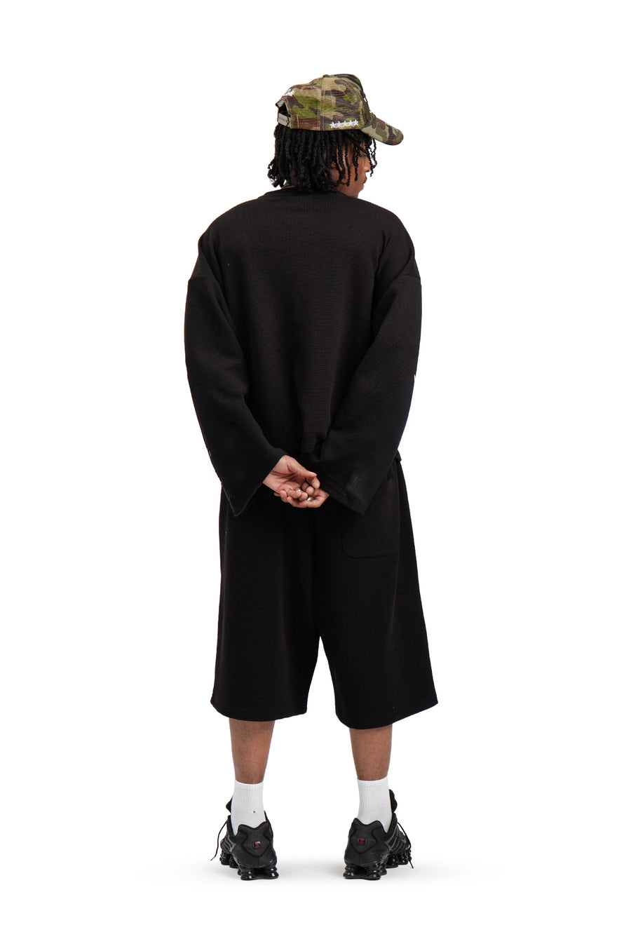 Longsleeve Waffle Black Basic