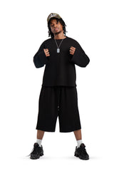 Longsleeve Waffle Black Basic