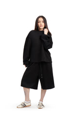 Longsleeve Waffle Black Basic