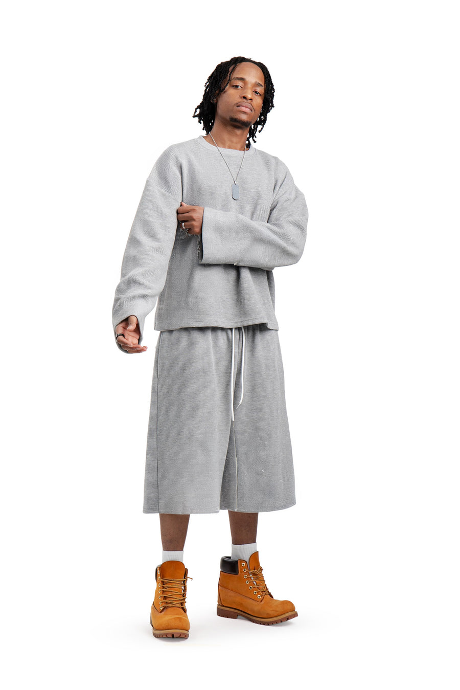 Longsleeve Waffle Grey Basic
