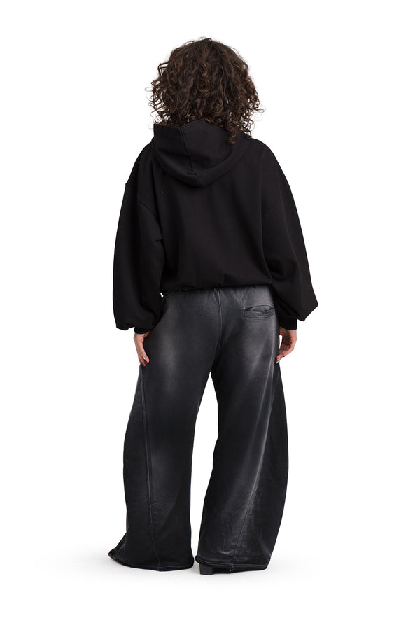 Puffy Zip Hoodie Wanted Black