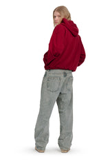 Puffy Zip Wanted Claret Hoodie