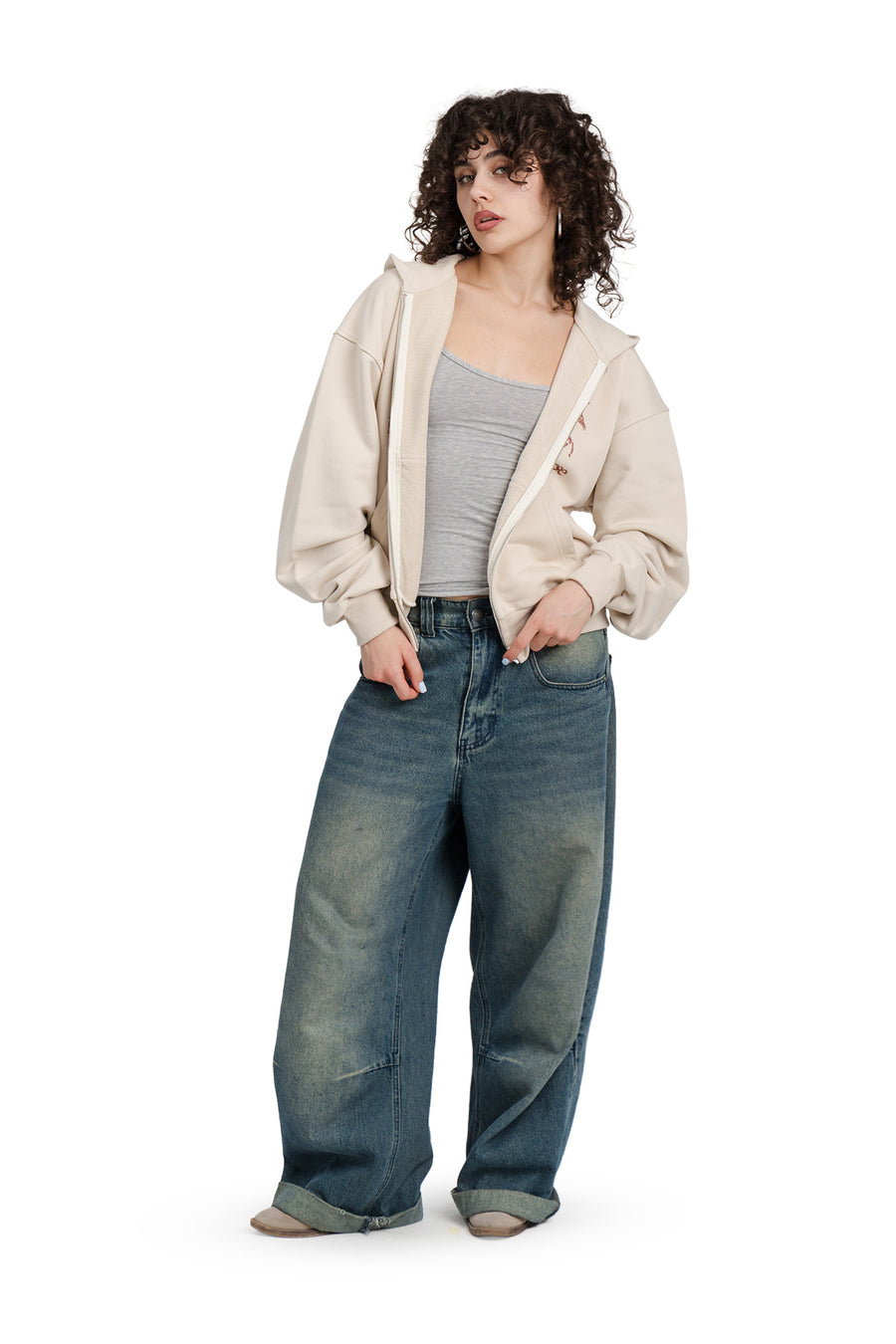 Kapuzenpullover Puffy Zip Wild Movement Almond