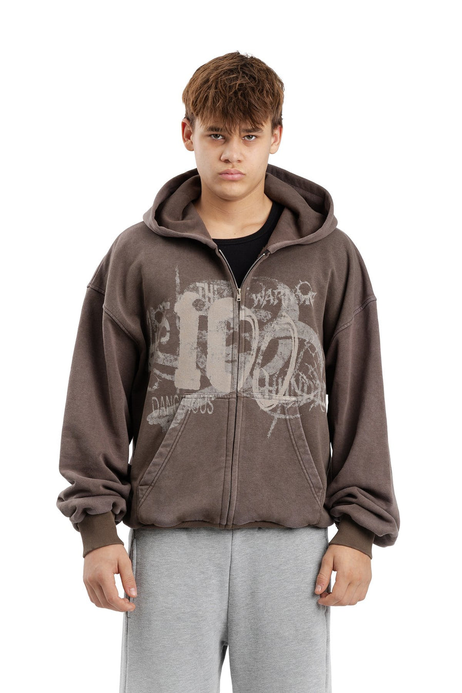Bluza Zip Danger Zone Brown