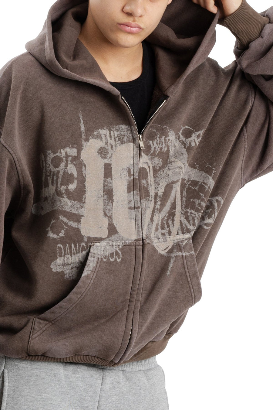 Bluza Zip Danger Zone Brown