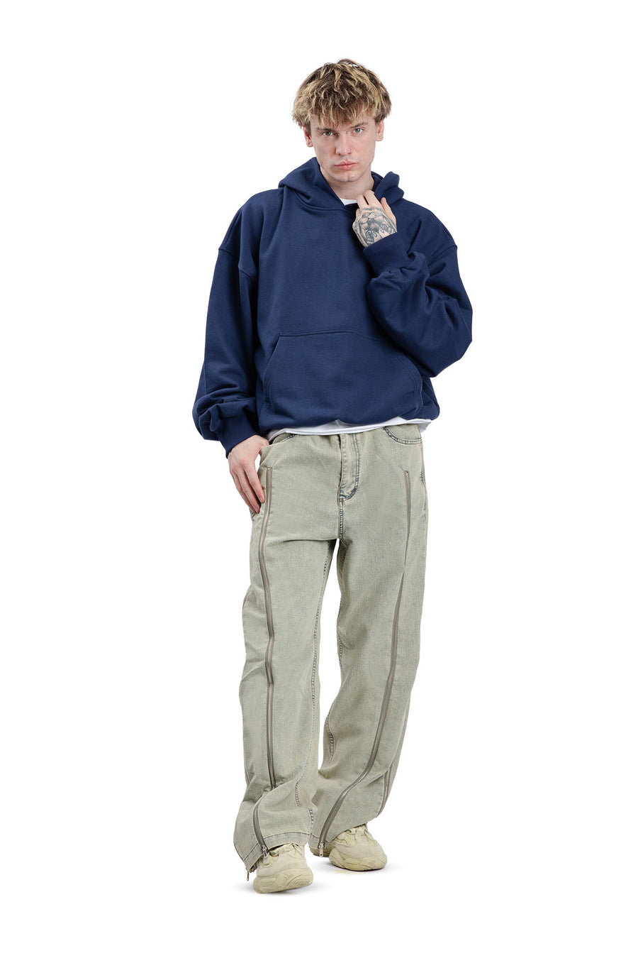 Jeansy Faded Zippers
