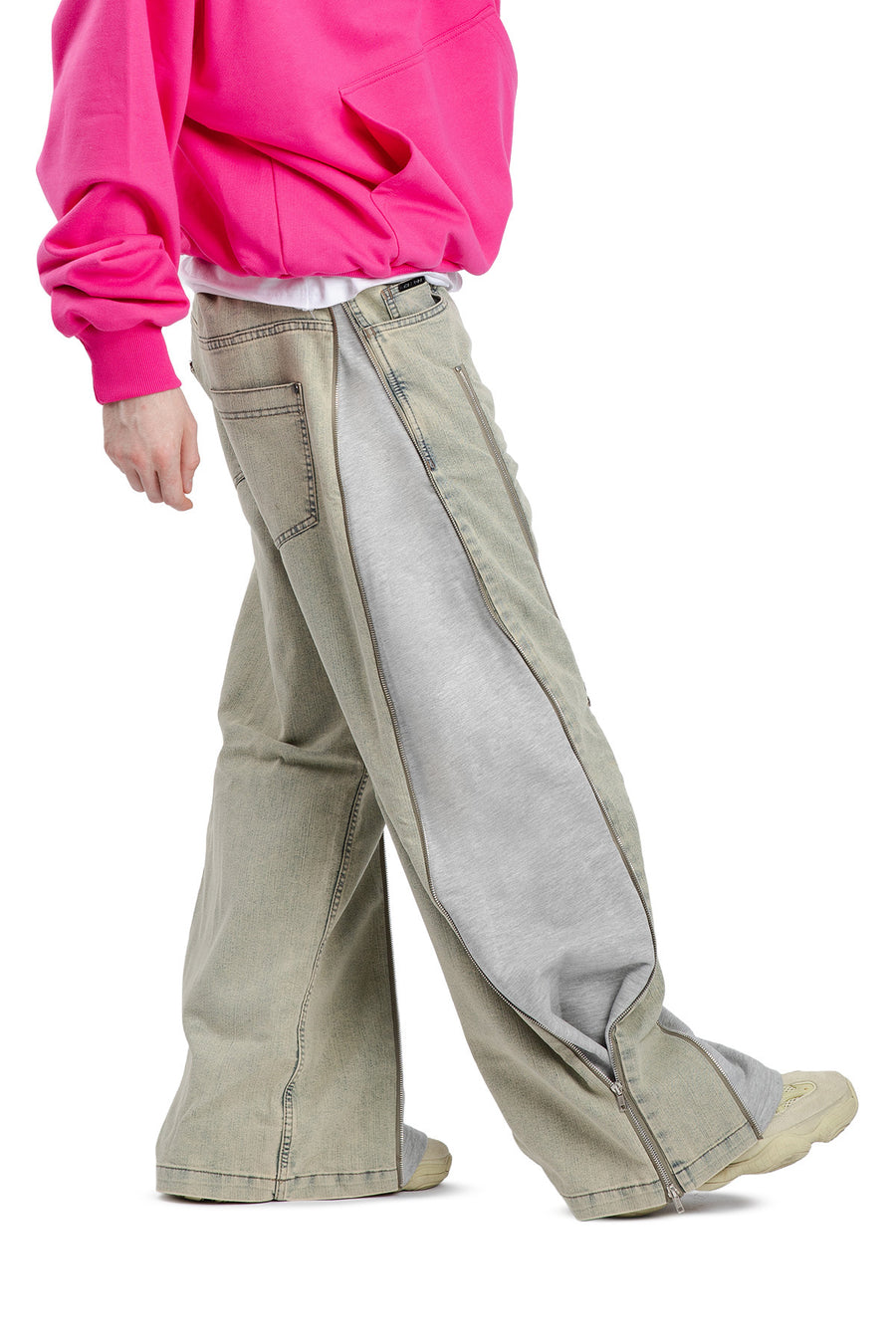 Jeansy Faded Zippers