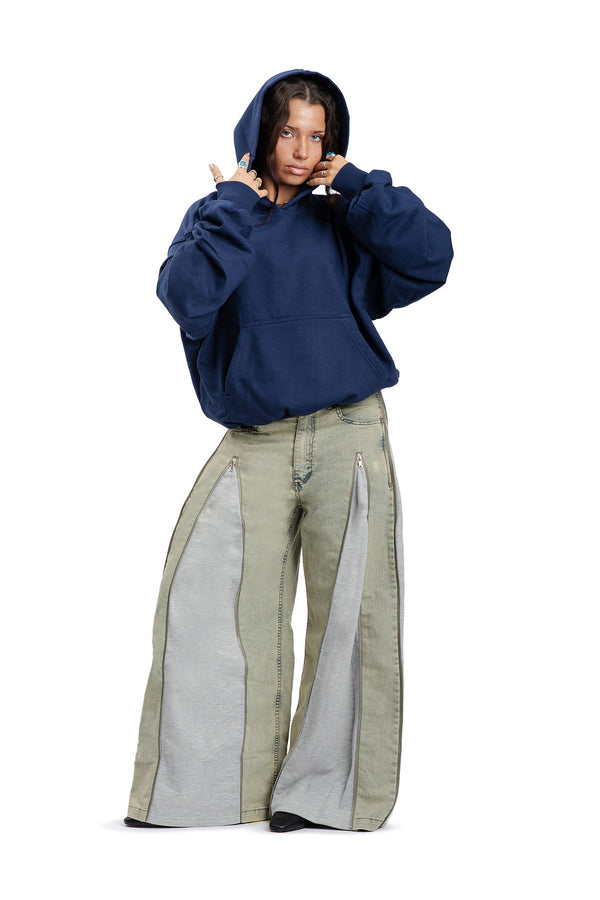 Jeansy Faded Zippers