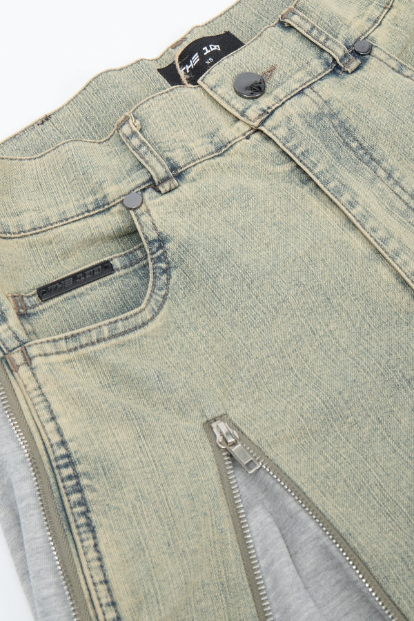 Jeansy Faded Zippers