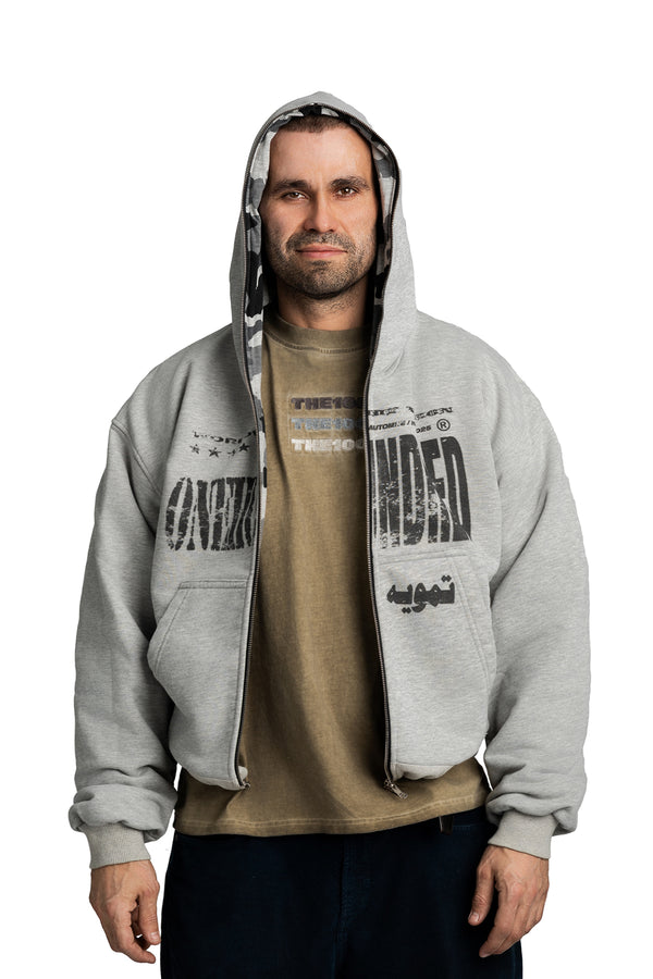 Bluza Duality Reversible Full Zip Light Grey Melange