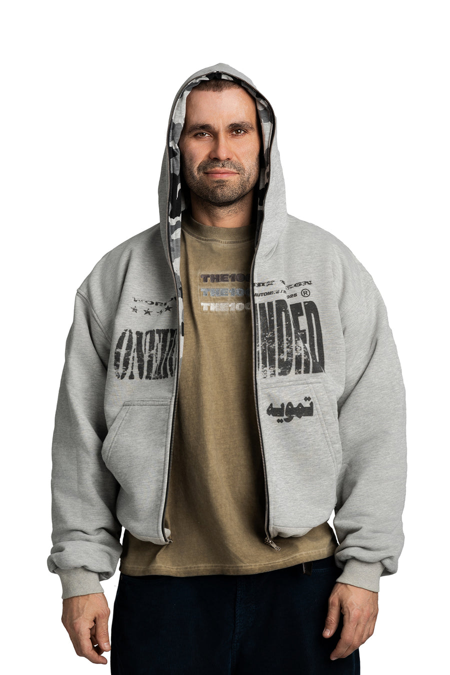 Bluza Duality Reversible Full Zip Light Grey Melange