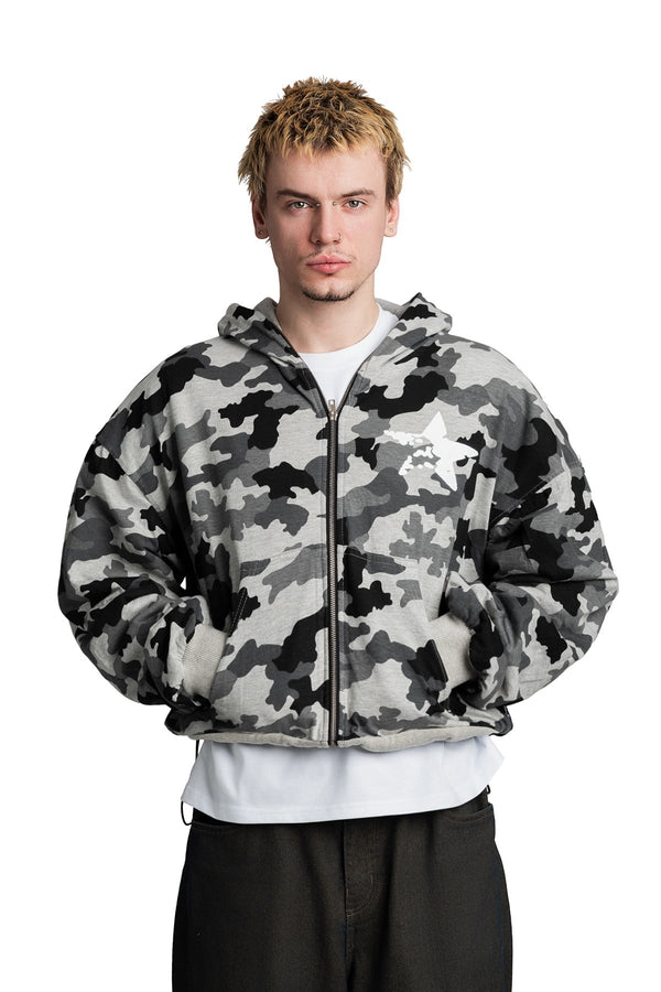Bluza Duality Reversible Full Zip Light Grey Melange