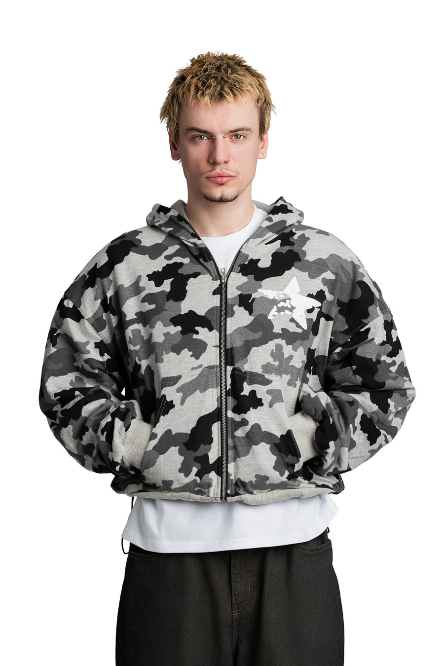 Bluza Duality Reversible Full Zip Light Grey Melange