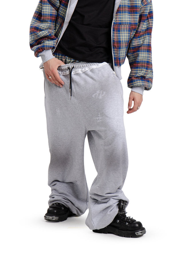 Spodnie Reversible Trashed & Crushed Grey