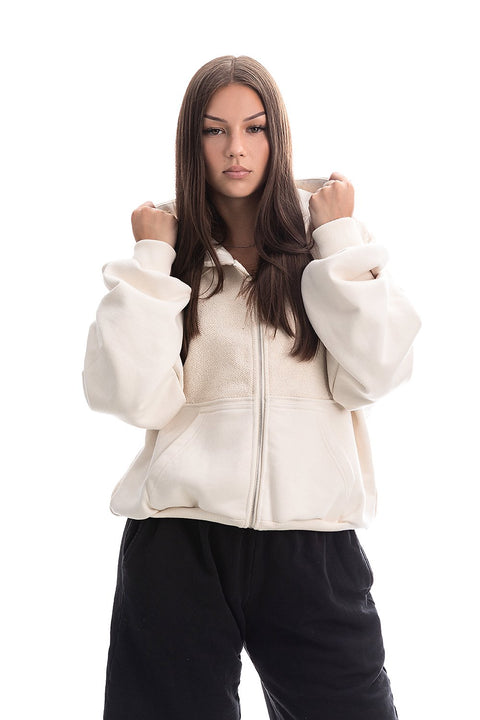Bluza Puffy Zip Raw Cream