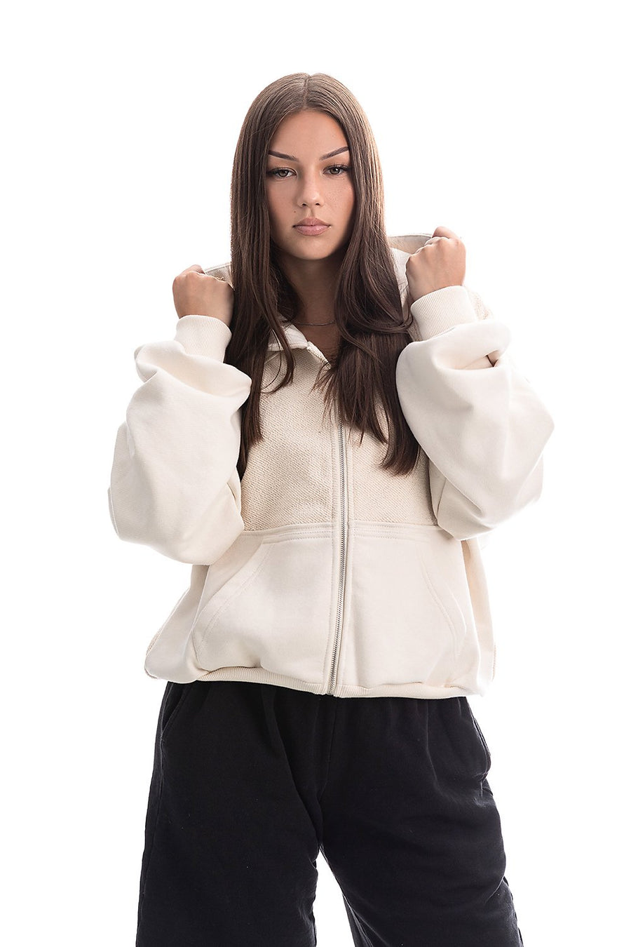Bluza Puffy Zip Raw Cream