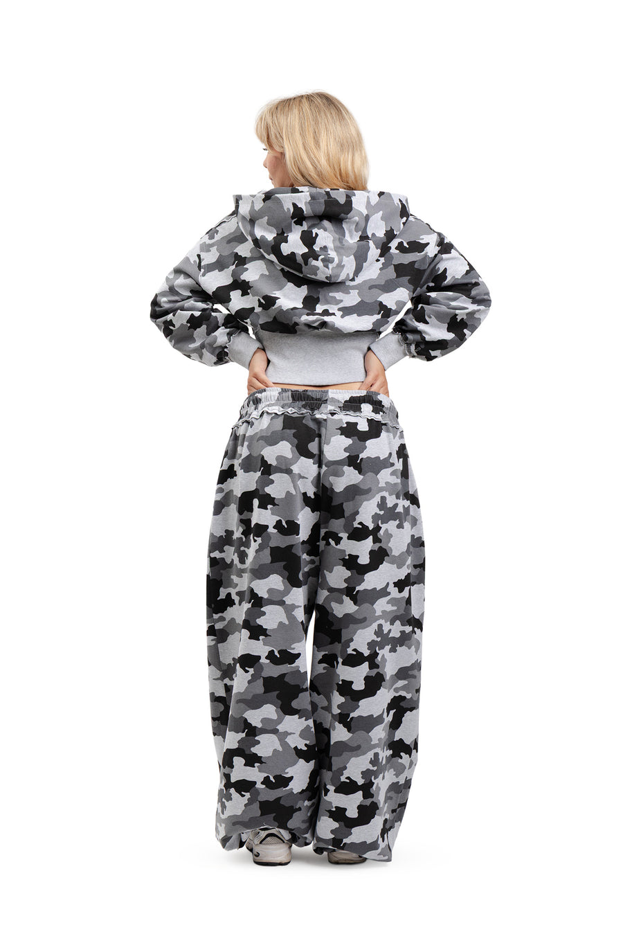 Bluza Hoodie Cropped Zip Moro