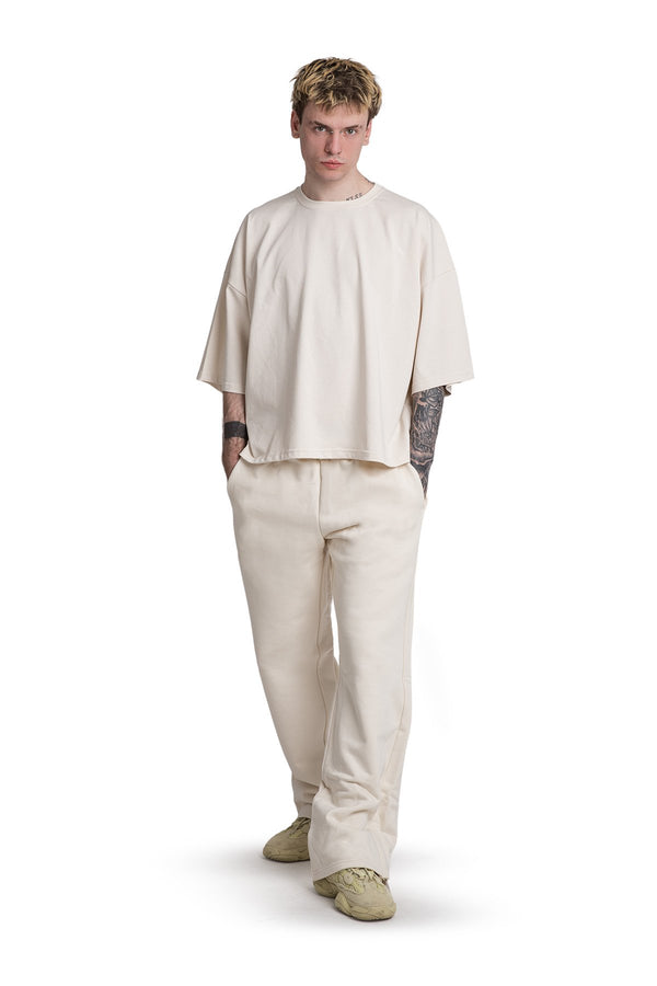 Spodnie Dresowe Zip Raw Cream