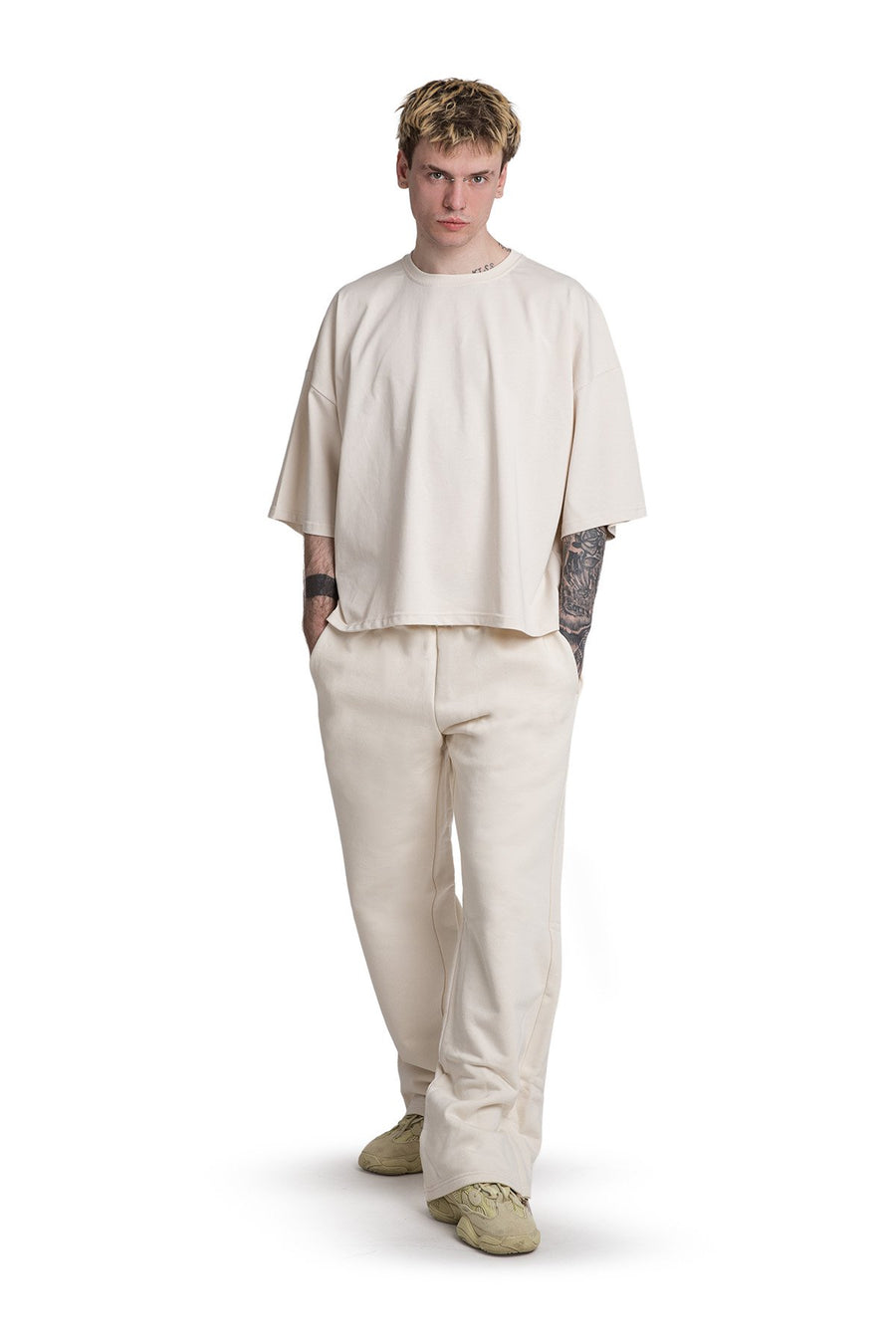 Spodnie Dresowe Zip Raw Cream