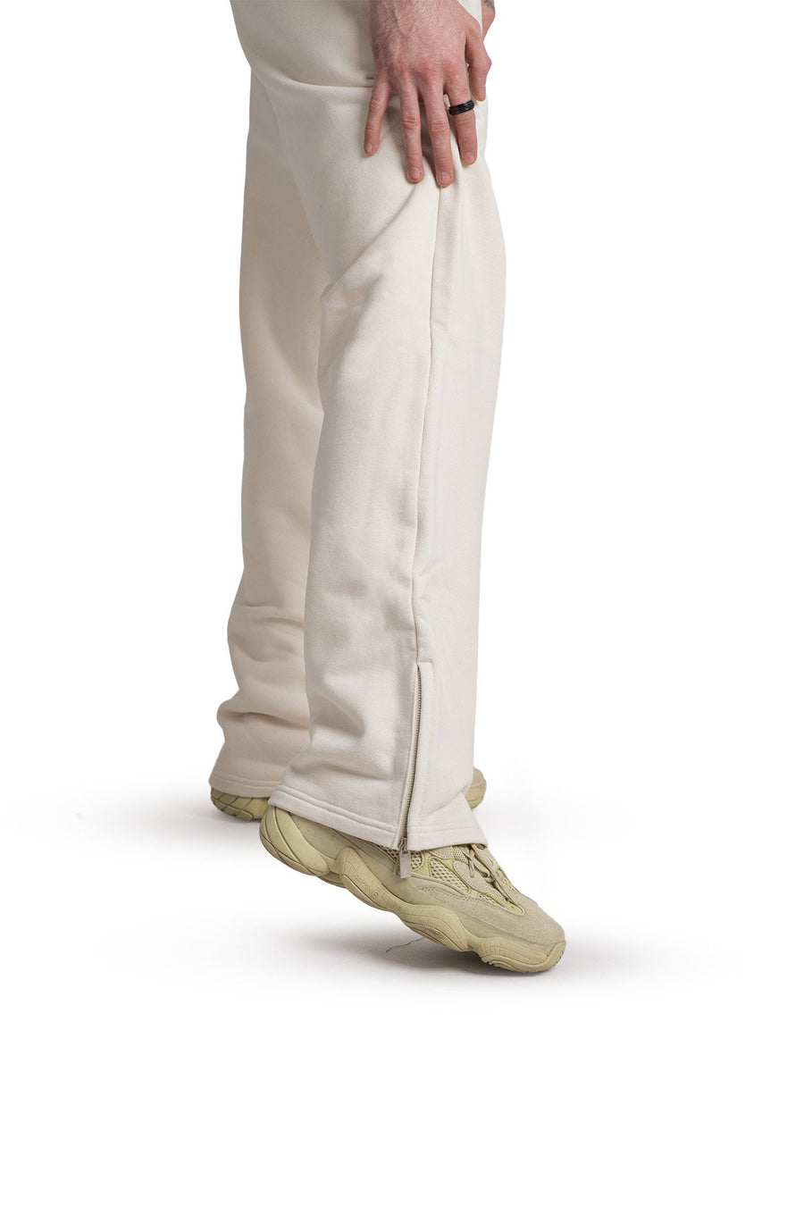 Spodnie Dresowe Zip Raw Cream
