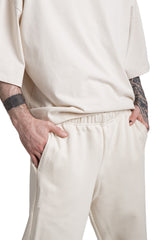 Spodnie Dresowe Zip Raw Cream