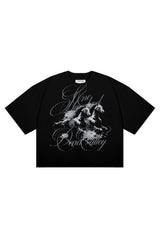 Koszulka Boxy Cropped "Dead Valley" Black