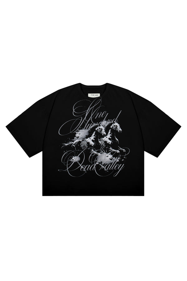 Koszulka Boxy Cropped "Dead Valley" Black