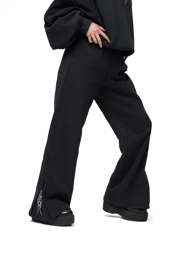 Spodnie Dresowe Zip Raw Black