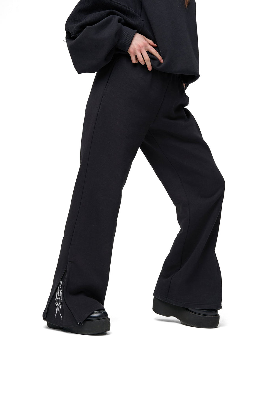 Spodnie Dresowe Zip Raw Black